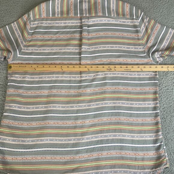 Carbon2Cobalt Shirt Mens XL Gray Green Button Short Sleeve Pocket  Aztec Tribal - Picture 11 of 12